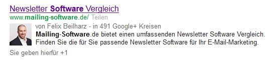 Rich Snippet mit Authorship-Verknüpfung