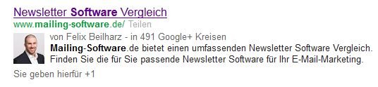 Rich Snippet mit Authorship-VerknÃƒÂ¼pfung