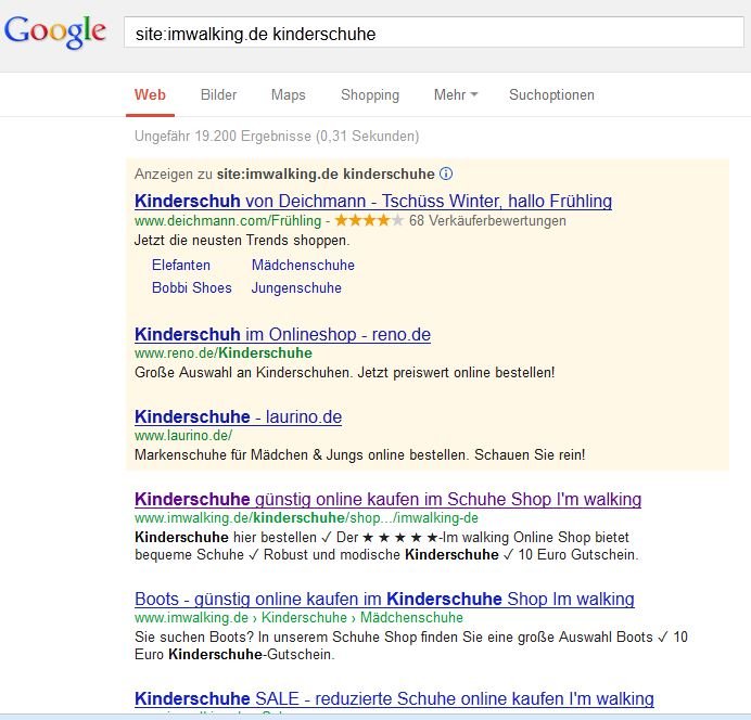 Site-Befehl zum Keyword Mapping